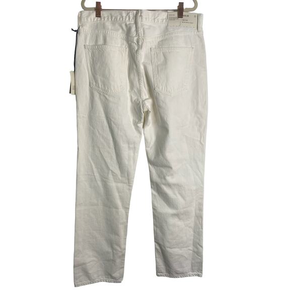 Agolde Lana Mid Rise Vintage Straight Organic Cotton Baggy Jeans White Size 32 - Picture 12 of 12